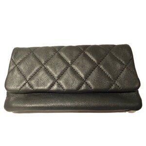 Black HOBO Quilted Leather Clutch Wallet